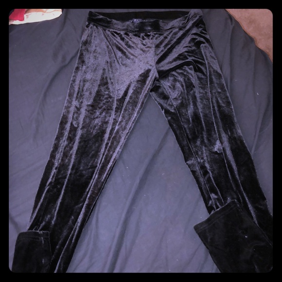 GAP Pants - Gap velvet leggings black